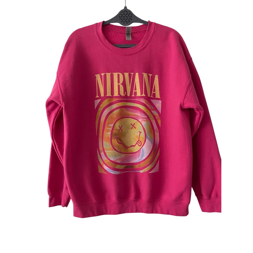 Gildan Nirvana Pink Sweatshirt Large